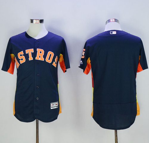 Astros Blank Navy Blue Flexbase Authentic Collection Stitched MLB Jersey - Click Image to Close